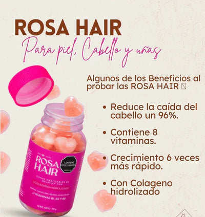 Rosa Air Gomitas (Fortalece cabello, uñas y piel 💓⭐️) + ¡Envío Gratis!🩷